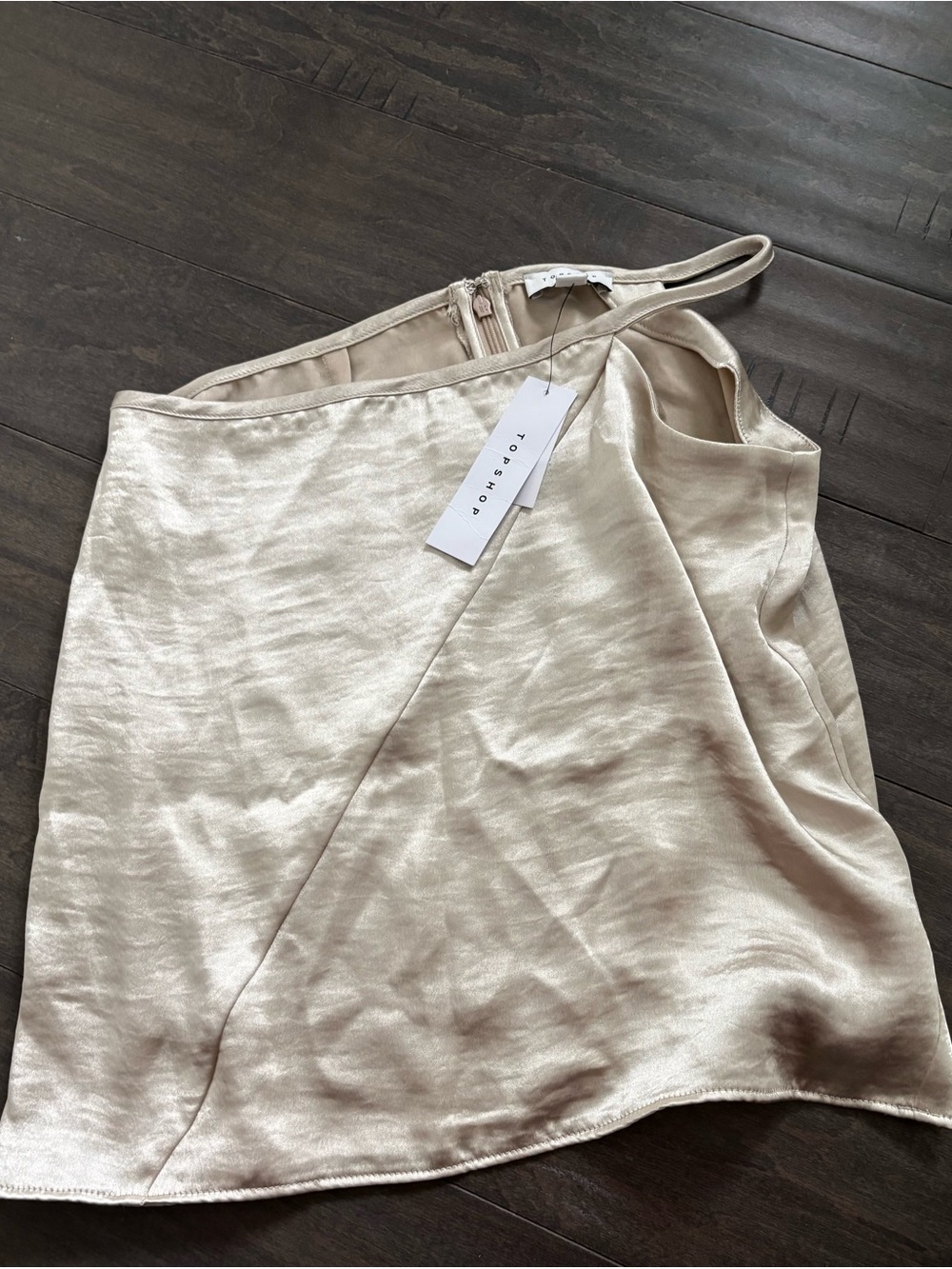 Topshop Champagne Satin Slip Skirt